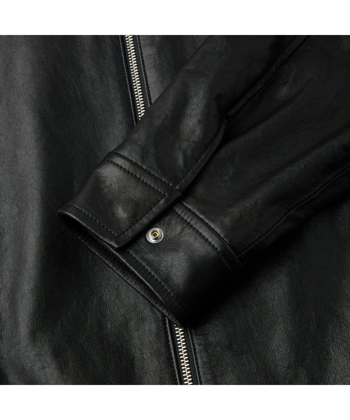 커스텀멜로우(CUSTOMELLOW) Black Leather Hood Jacket CWUDA26511BKX