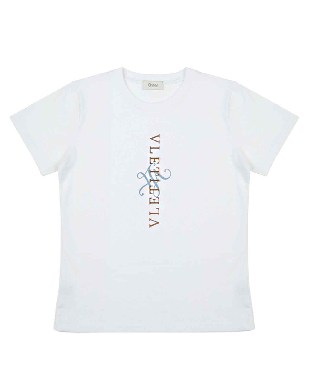 블레티(VLETI) Signature Logo Cotton T-shirt (white)