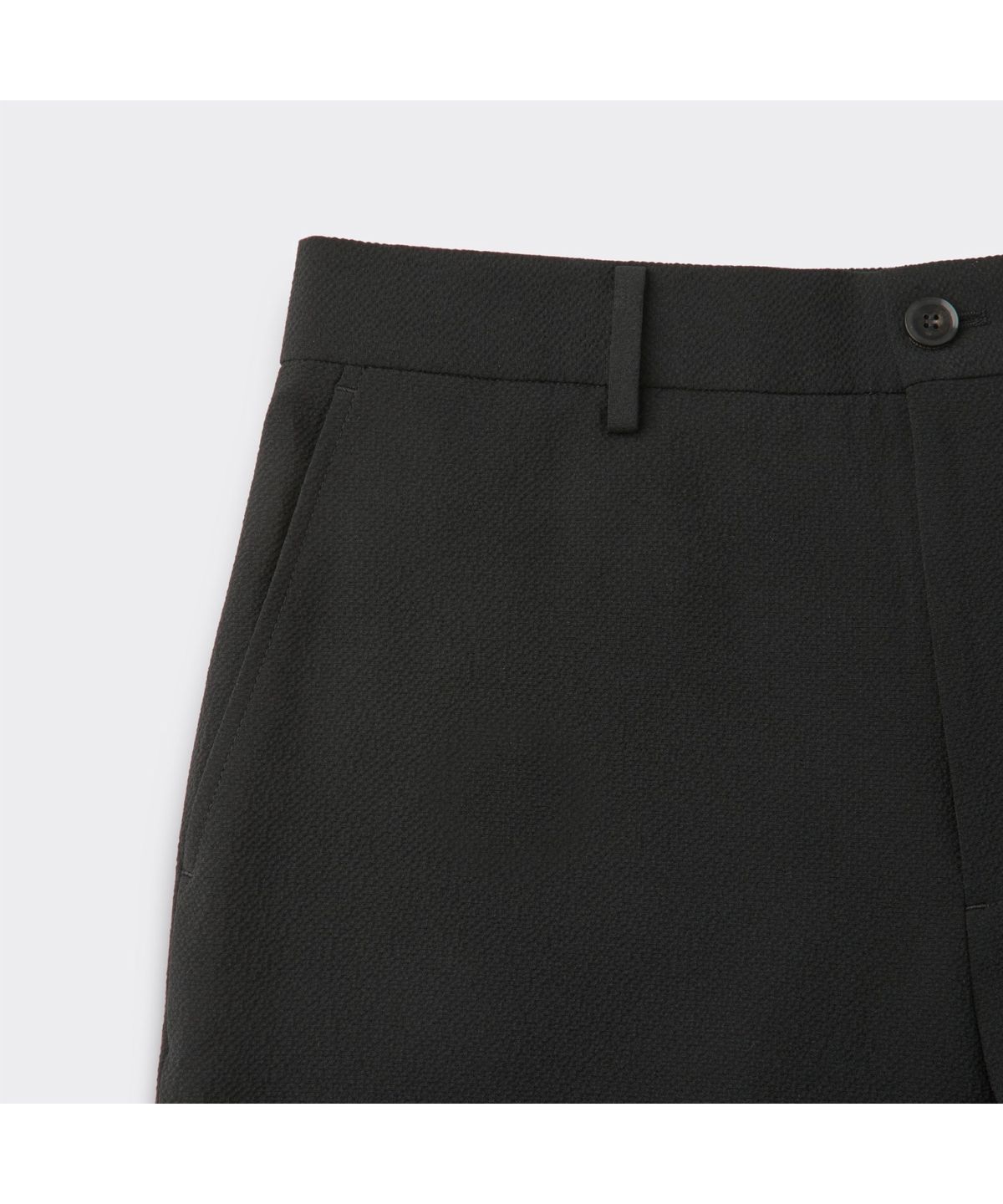 커스텀멜로우(CUSTOMELLOW) Black Loose Fit Seersucker Pants CWPAM26324BKX