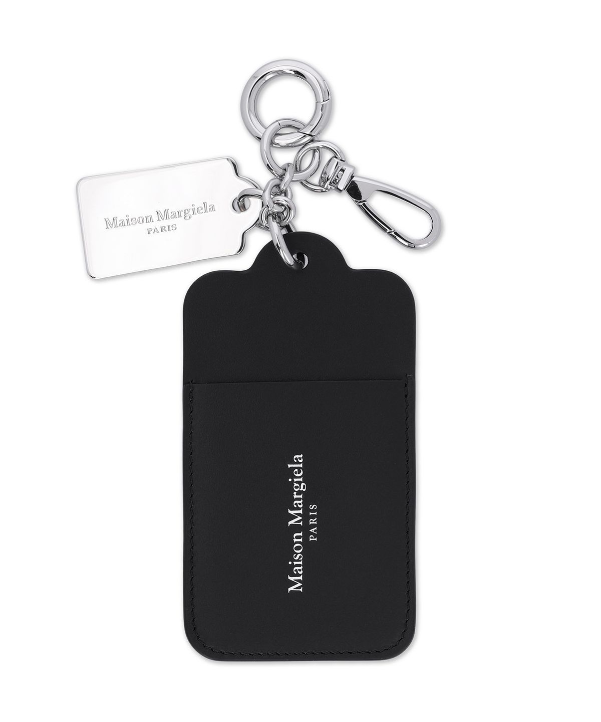 메종 마르지엘라(MAISON MARGIELA) 더블 태그 카드 홀더 키링 - 블랙 / SA2UA0016P4745T8013