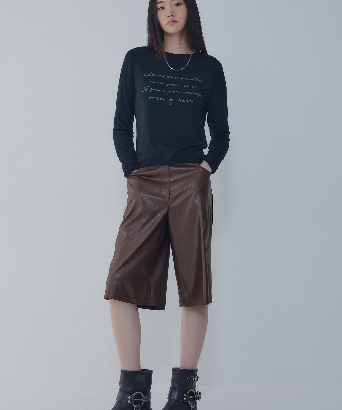 보브(VOICE OF VOICES) 레터링 프린트 롱 슬리브 티셔츠 _블랙_7156340001