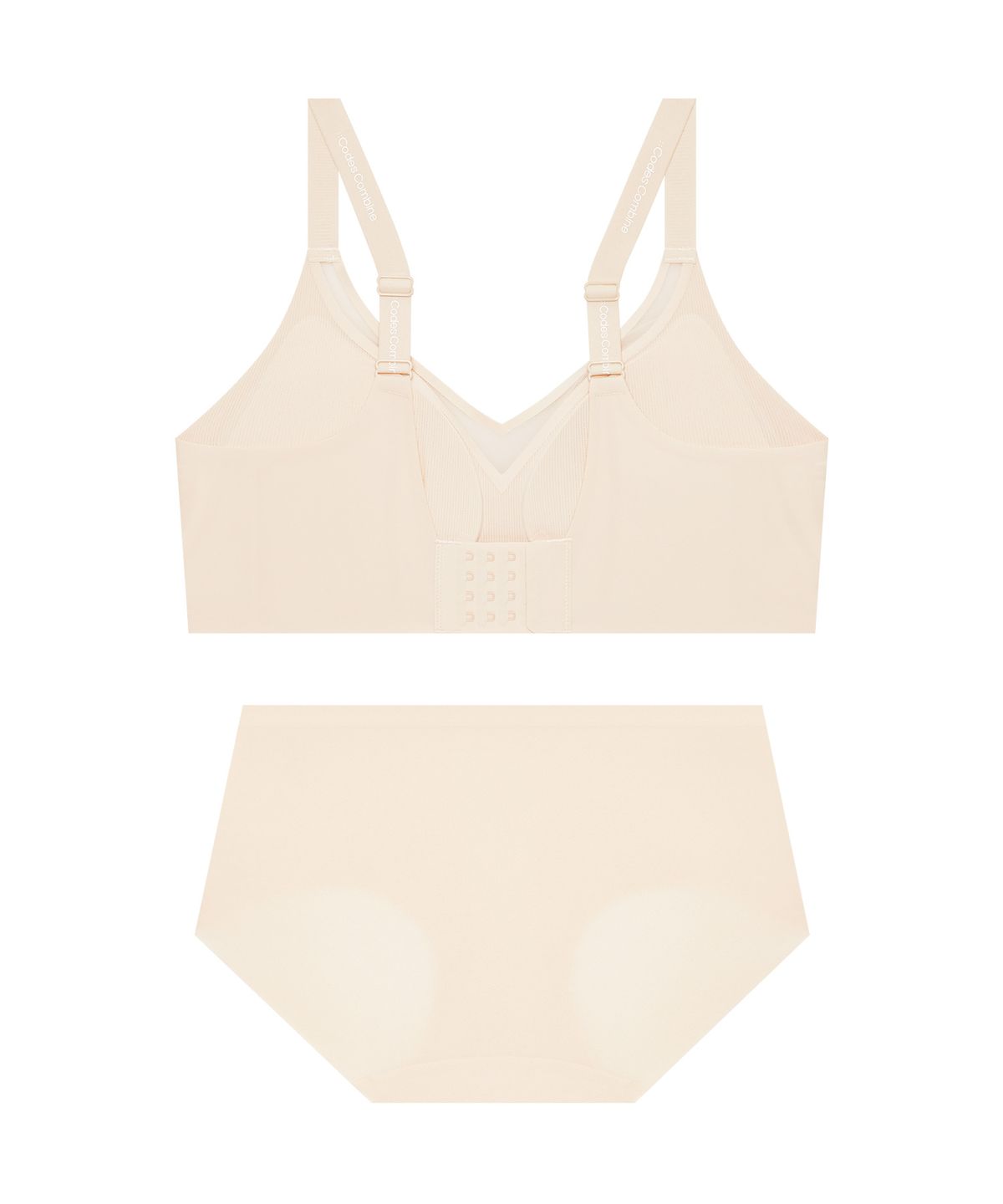 코데즈컴바인 이너웨어(CODES COMBINE INNERWEAR) [CD컵 전용] 브이넥 메쉬 심리스 브라 팬티 세트_스킨