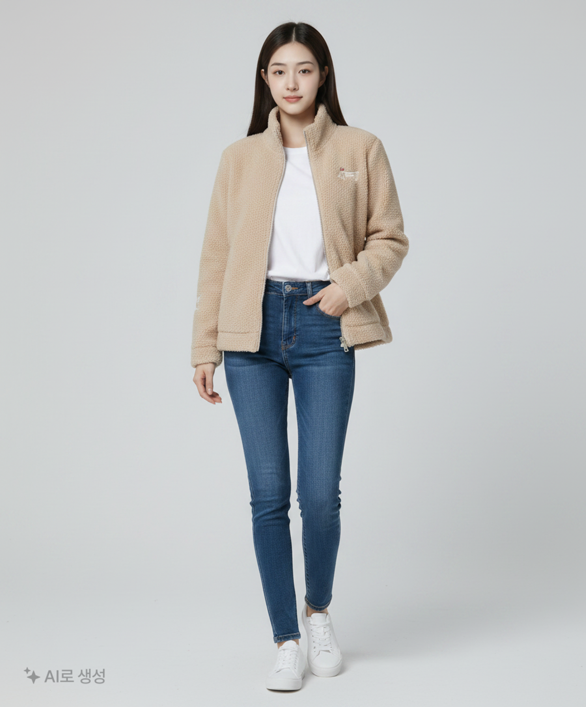 루이까스텔(LOUIS CASTEL) 여성 리버시블 뽀글이 우븐 풀집업 티셔츠 95