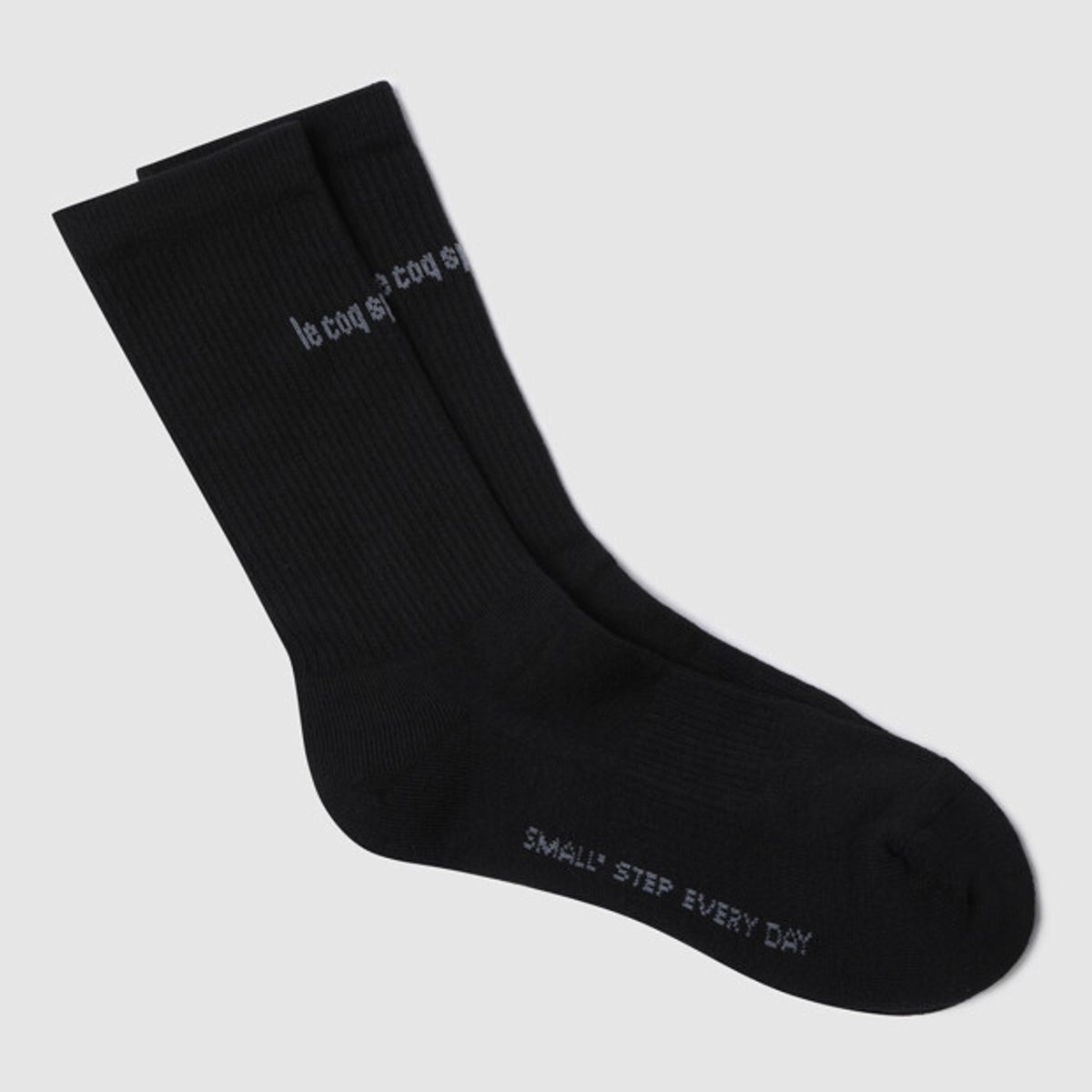 르꼬끄(LECOQ) 스포츠 러닝 쿠션 하이삭스 - 블랙 QR323ASC77