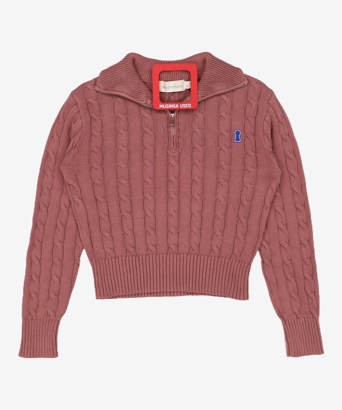 세컨모놀로그(SECONDMONO) Heavyweight Cable Half Zip Knit [OATMEAL]_COOSKT042OATMEAL XS