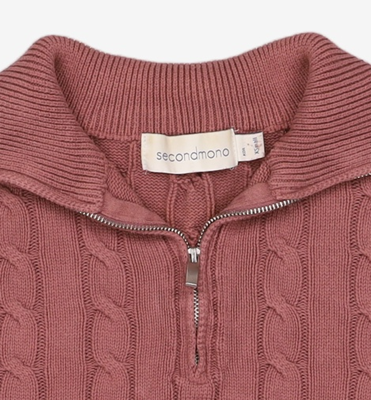 세컨모놀로그(SECONDMONO) Heavyweight Cable Half Zip Knit [OATMEAL]_COOSKT042OATMEAL XS