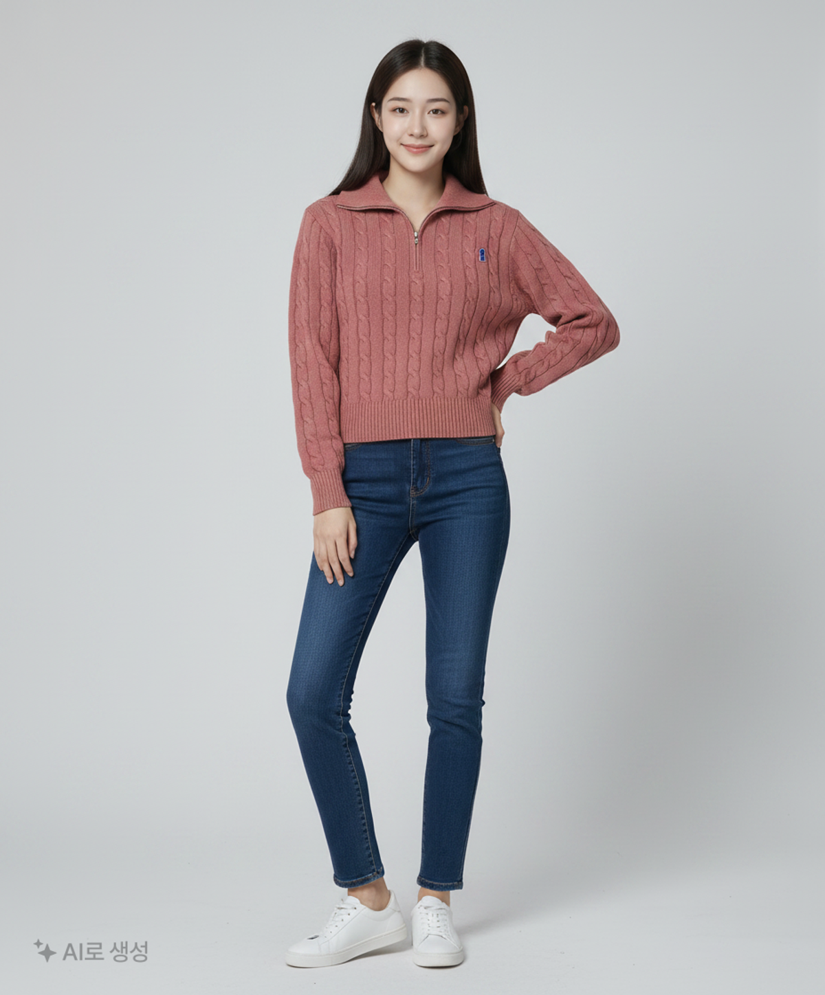 세컨모놀로그(SECONDMONO) Heavyweight Cable Half Zip Knit [OATMEAL]_COOSKT042OATMEAL XS