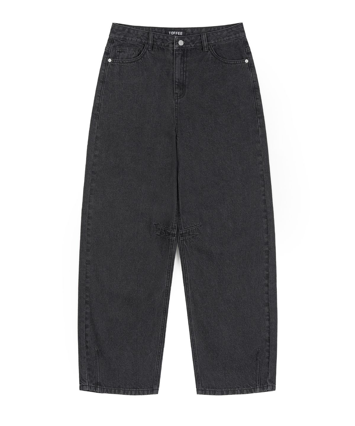 토피(TOFFEE) 루즈 커브드 데님 팬츠 (BLACK)