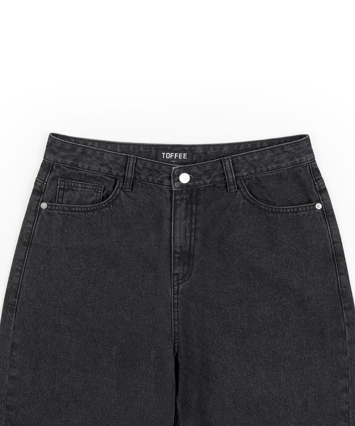 토피(TOFFEE) 루즈 커브드 데님 팬츠 (BLACK)