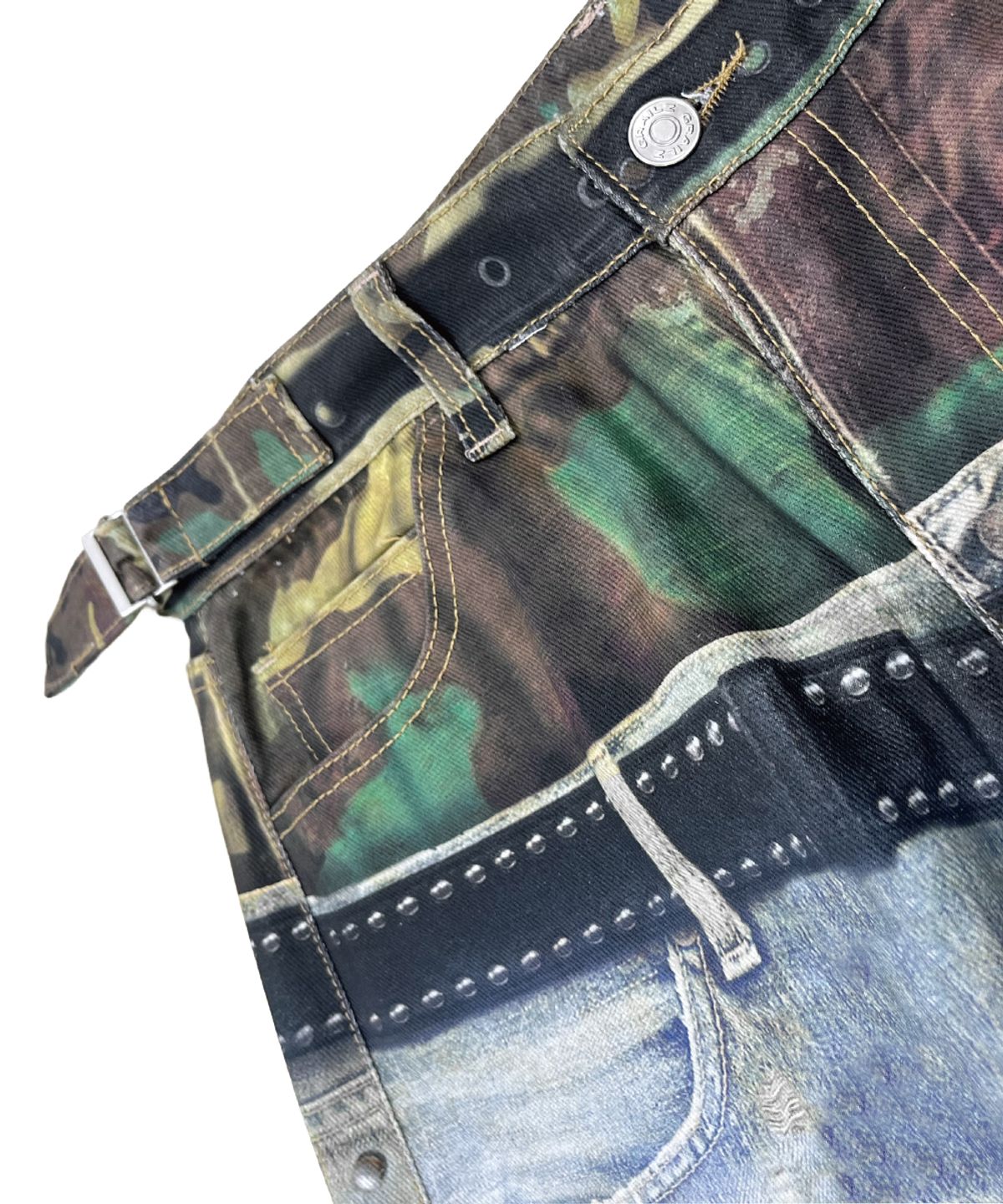 그레일즈(GRAILZ) CAMO LAYERED ILLUSION DENIM PANT [BLUE]