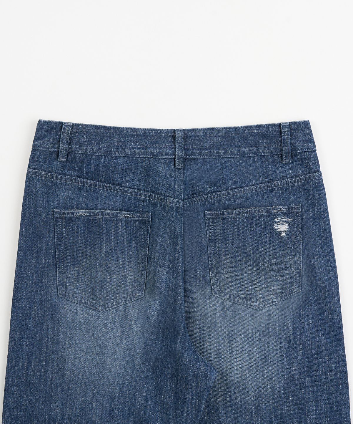 토피(TOFFEE) 빈티지 텍스쳐 스트레이트 데님 팬츠 (MEDIUM INDIGO)