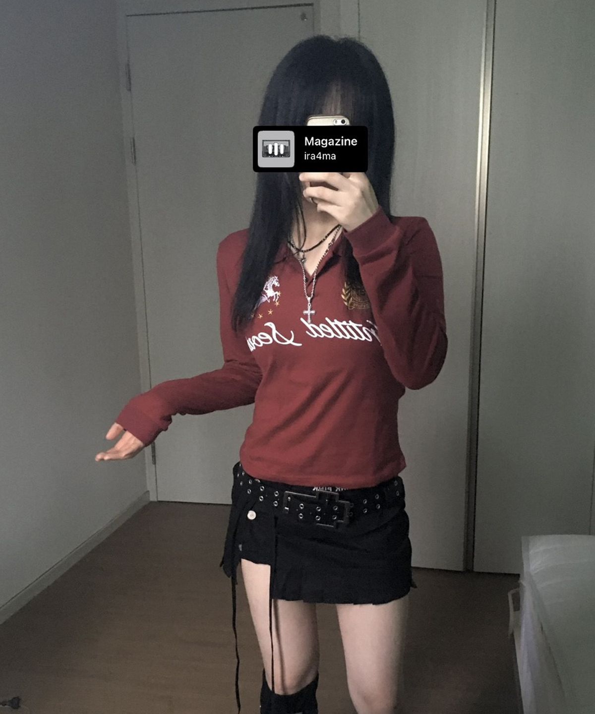 언타이틀 서울(UNTITLED SEOUL) 언타이틀 크레스트 폴로 롱슬리브 버건디