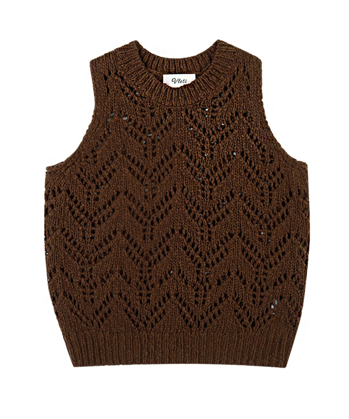 블레티(VLETI) Leaf Cotton Knit Sleeveless (brown)