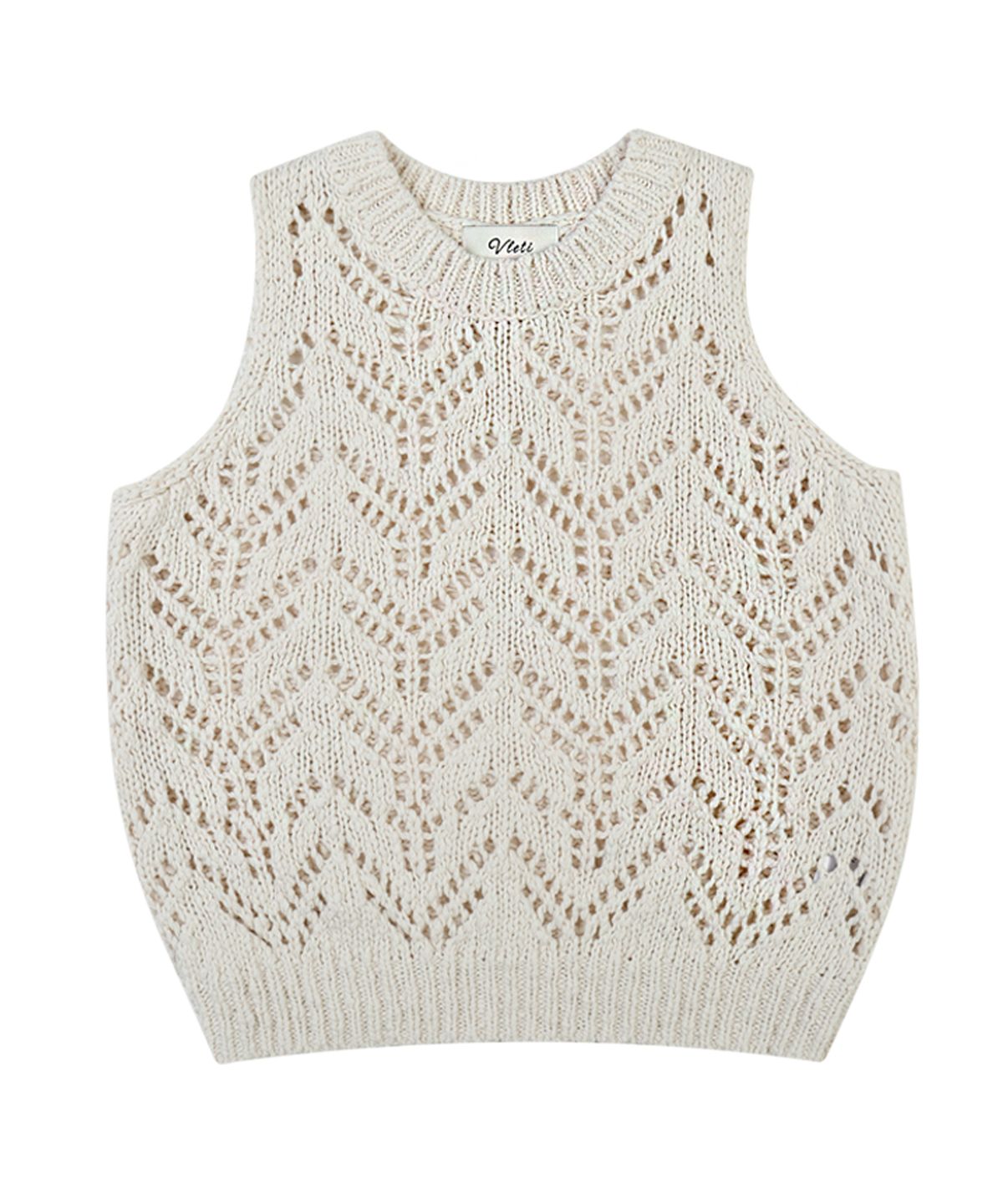 블레티(VLETI) Leaf Cotton Knit Sleeveless (light beige)