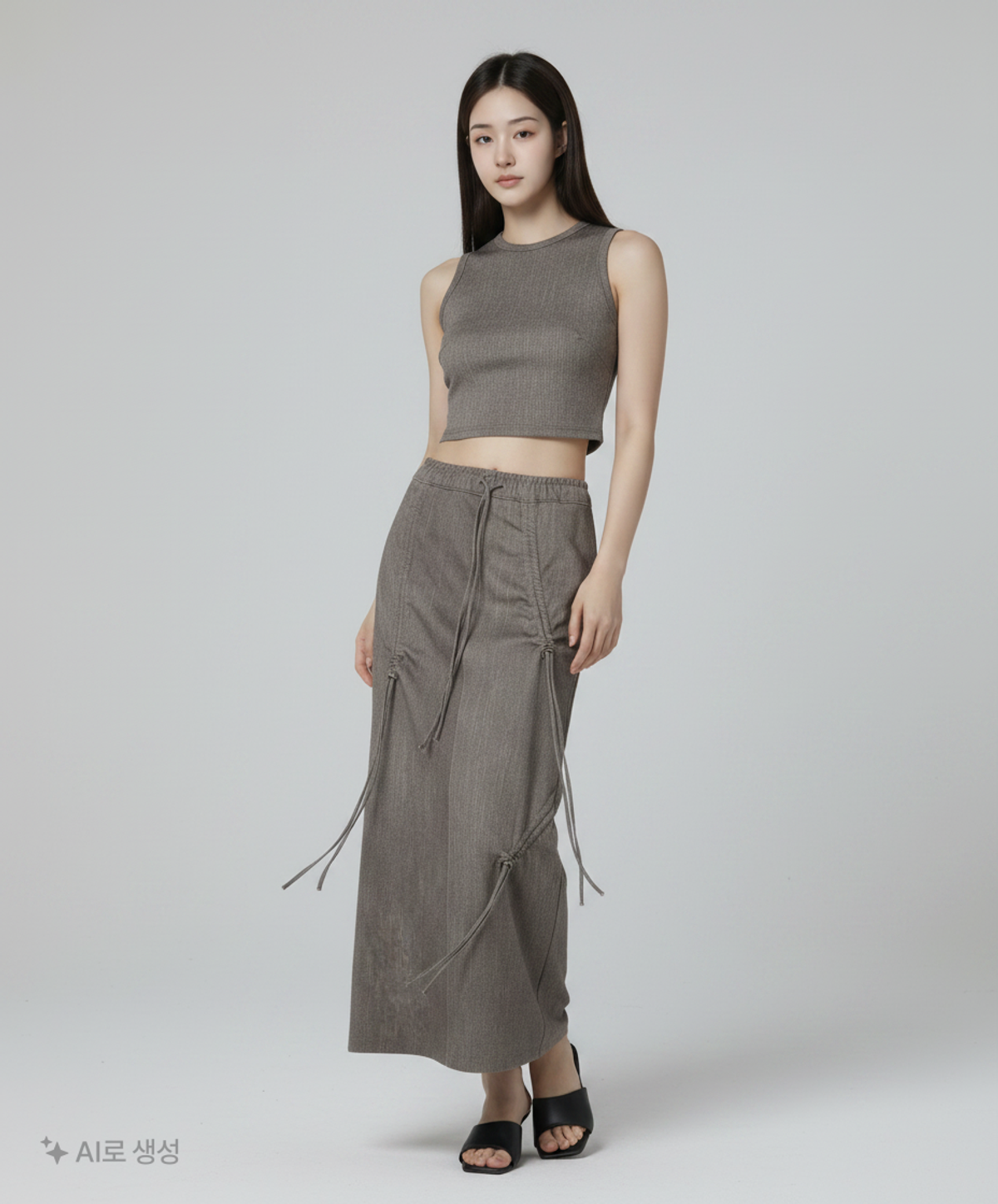 애프터아워즈(AFTERHOURS) STRING LONG SKIRT (BLACK)