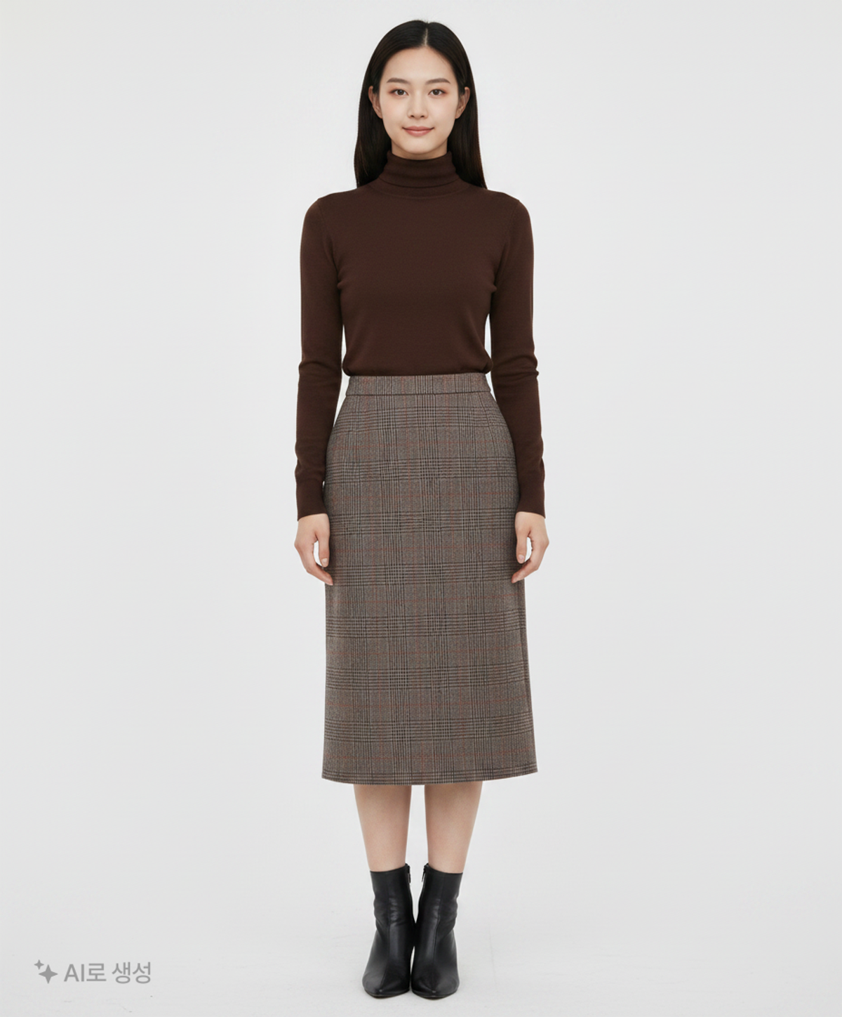 미쏘(MIXXO) 체크 뒷슬릿 롱 스커트 MIWWHBT32G 24