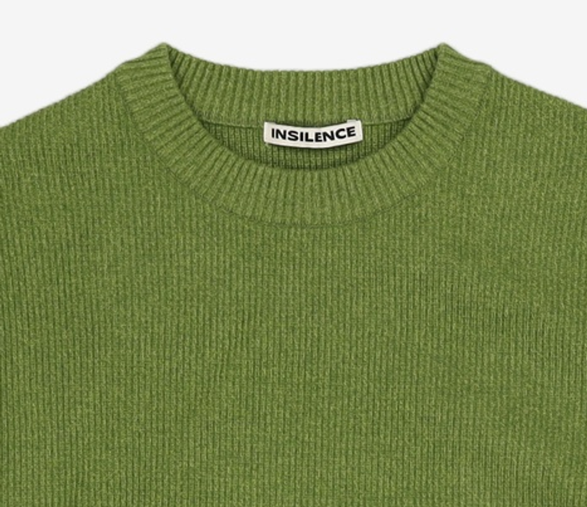 인사일런스(INSILENCE) 벌룬핏 크루넥 니트 OLIVE GREEN M