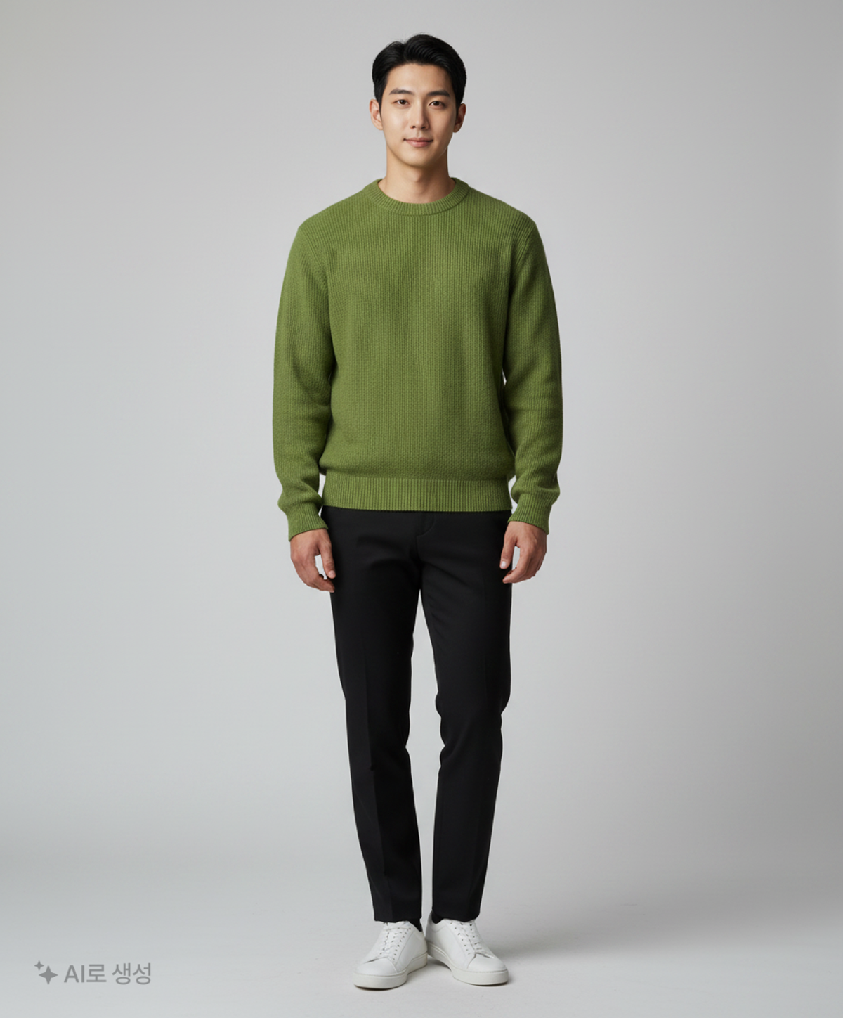 인사일런스(INSILENCE) 벌룬핏 크루넥 니트 OLIVE GREEN M