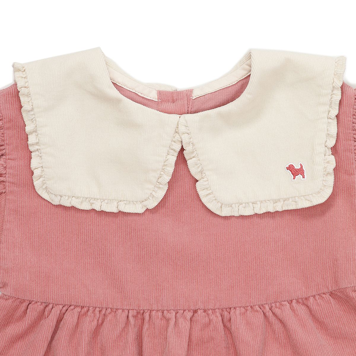 블루독 베이비(BLUEDOGBABY) 코듀로이 빅카라 핀턱 드레스 (45A14-400-03)