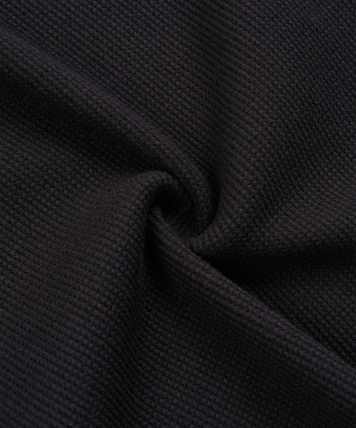 토피(TOFFEE) 와플 하이넥 후드 롱 슬리브 (BLACK)
