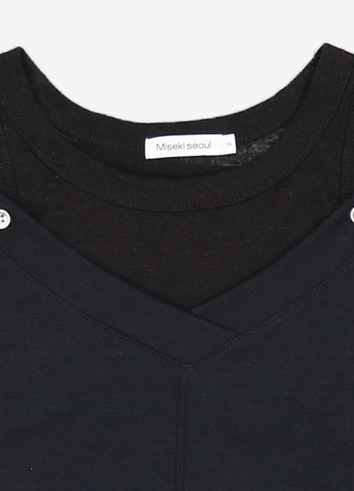 미세키서울(MISEKI SEOUL) Layered line sheer long sleeve BLACK 2