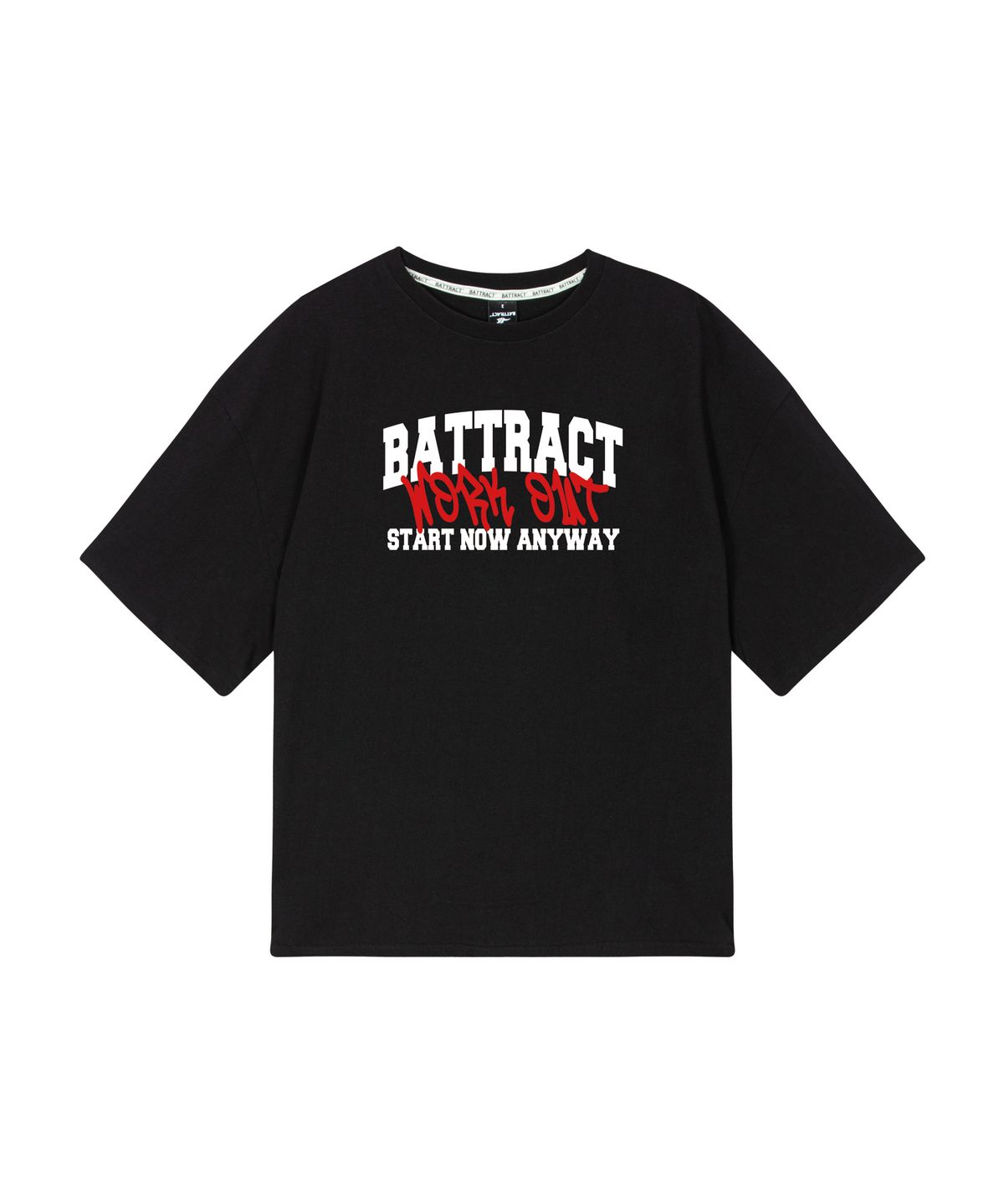 베트랙트(BATTRACT) 워크아웃 그래피티 오버핏 반팔티 [BLACK]