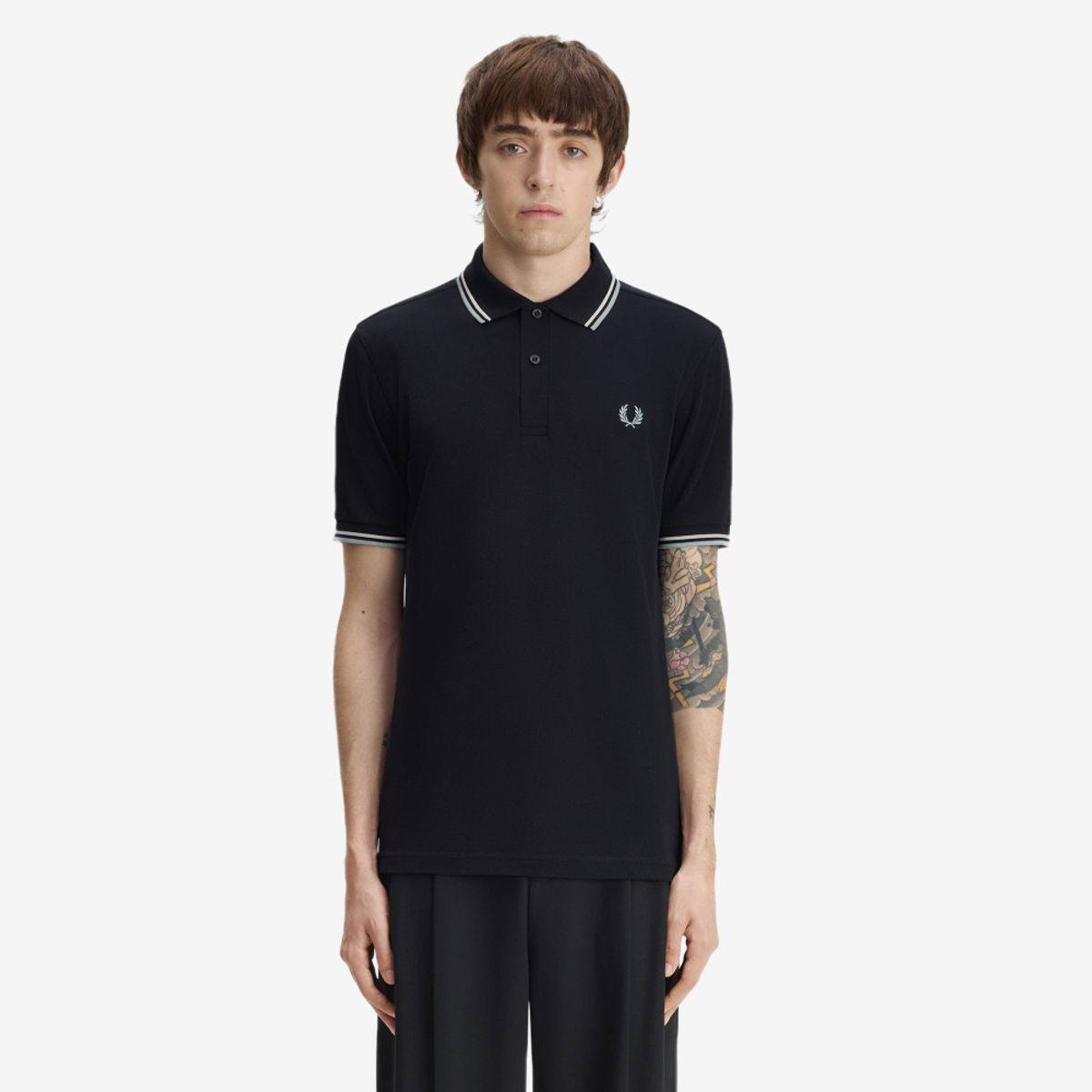 프레드페리(FRED PERRY) [M3600] 트윈 팁 프레드페리 셔츠 - 네이비/에크루/실버블루 AFPM2G33600-74C