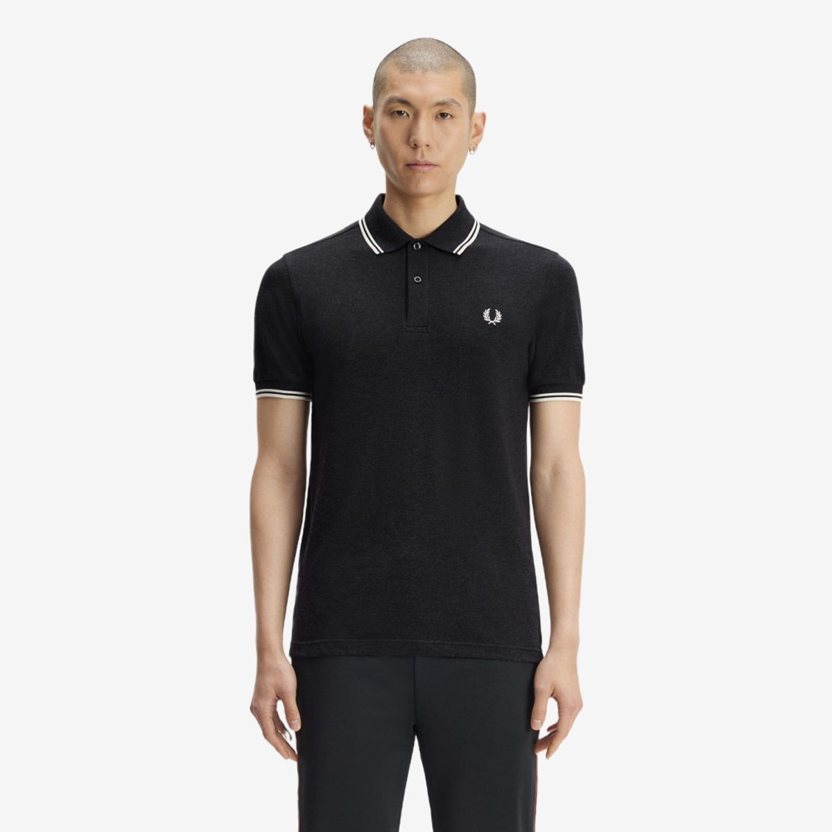 프레드페리(FRED PERRY) [M3600] 트윈 팁 프레드페리 셔츠 - 차콜말/에크루 AFPM2G33600-89C