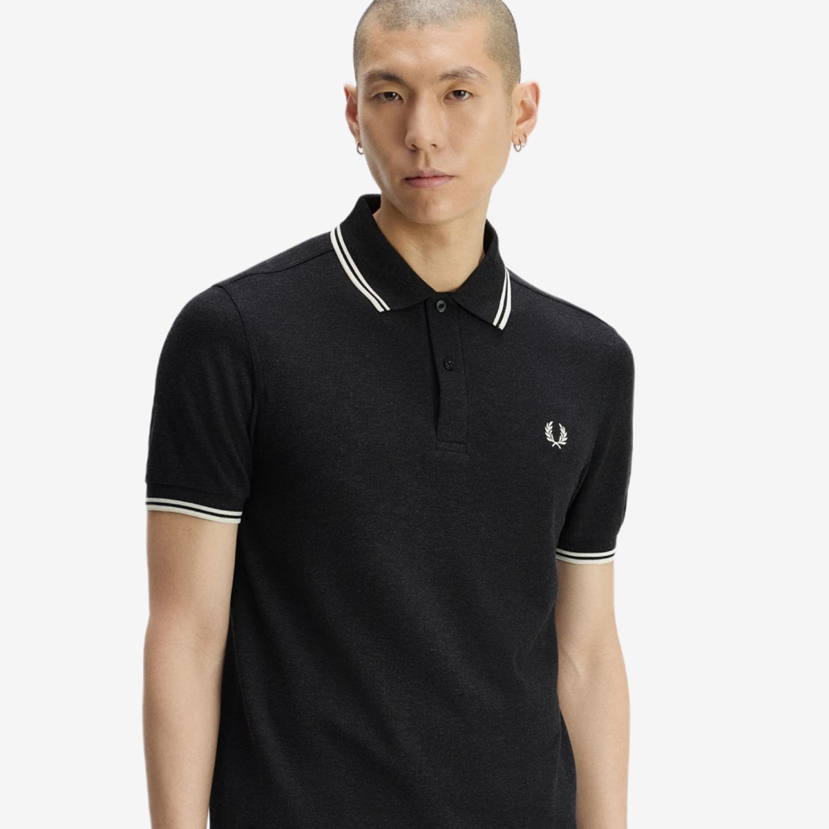 프레드페리(FRED PERRY) [M3600] 트윈 팁 프레드페리 셔츠 - 차콜말/에크루 AFPM2G33600-89C