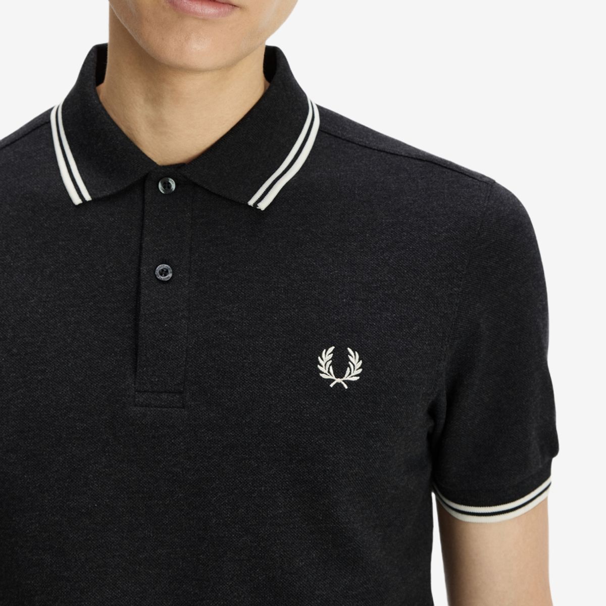 프레드페리(FRED PERRY) [M3600] 트윈 팁 프레드페리 셔츠 - 차콜말/에크루 AFPM2G33600-89C