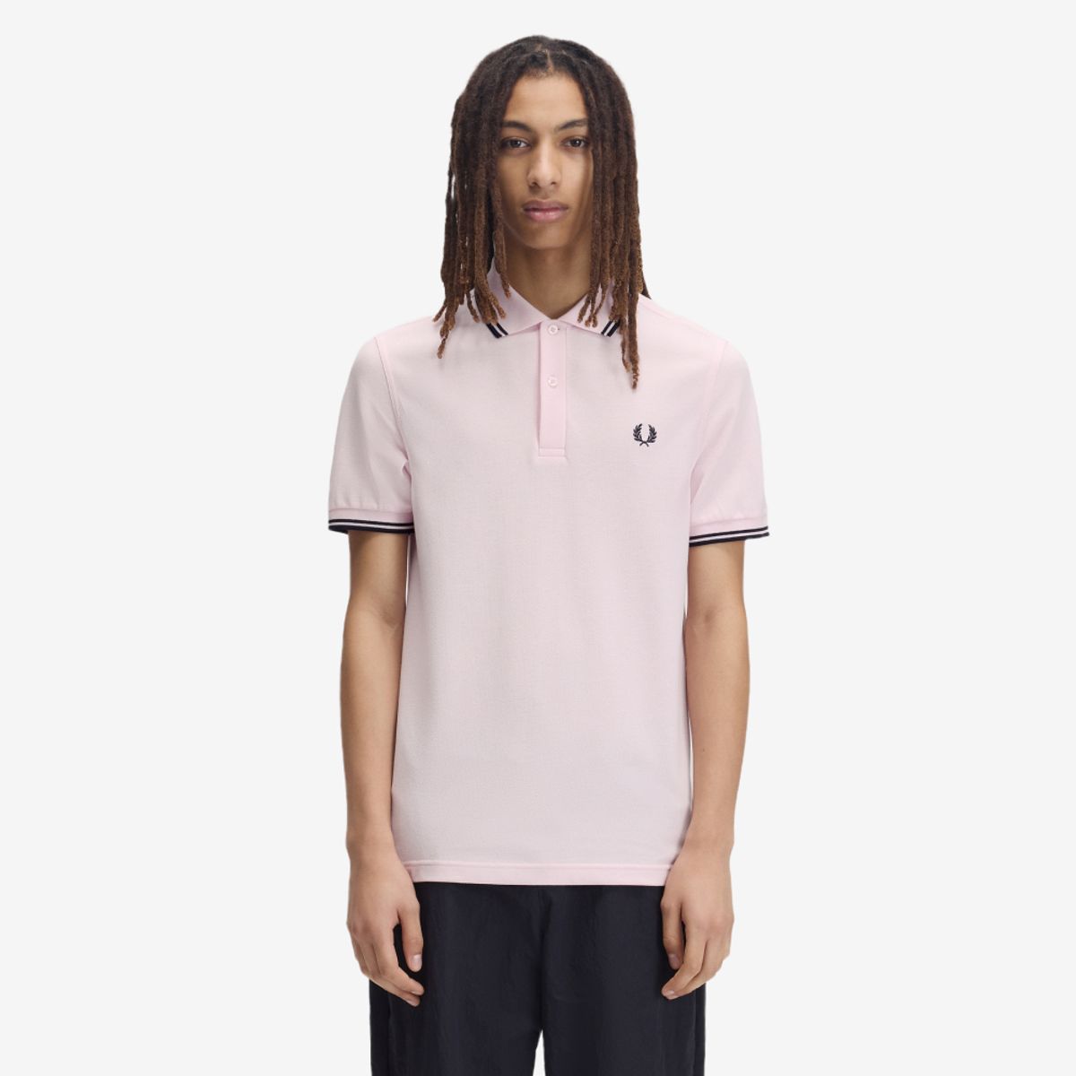 프레드페리(FRED PERRY) [M3600] 트윈 팁 프레드페리 셔츠 - 아이스핑크/네이비 AFPM2G33600-82C