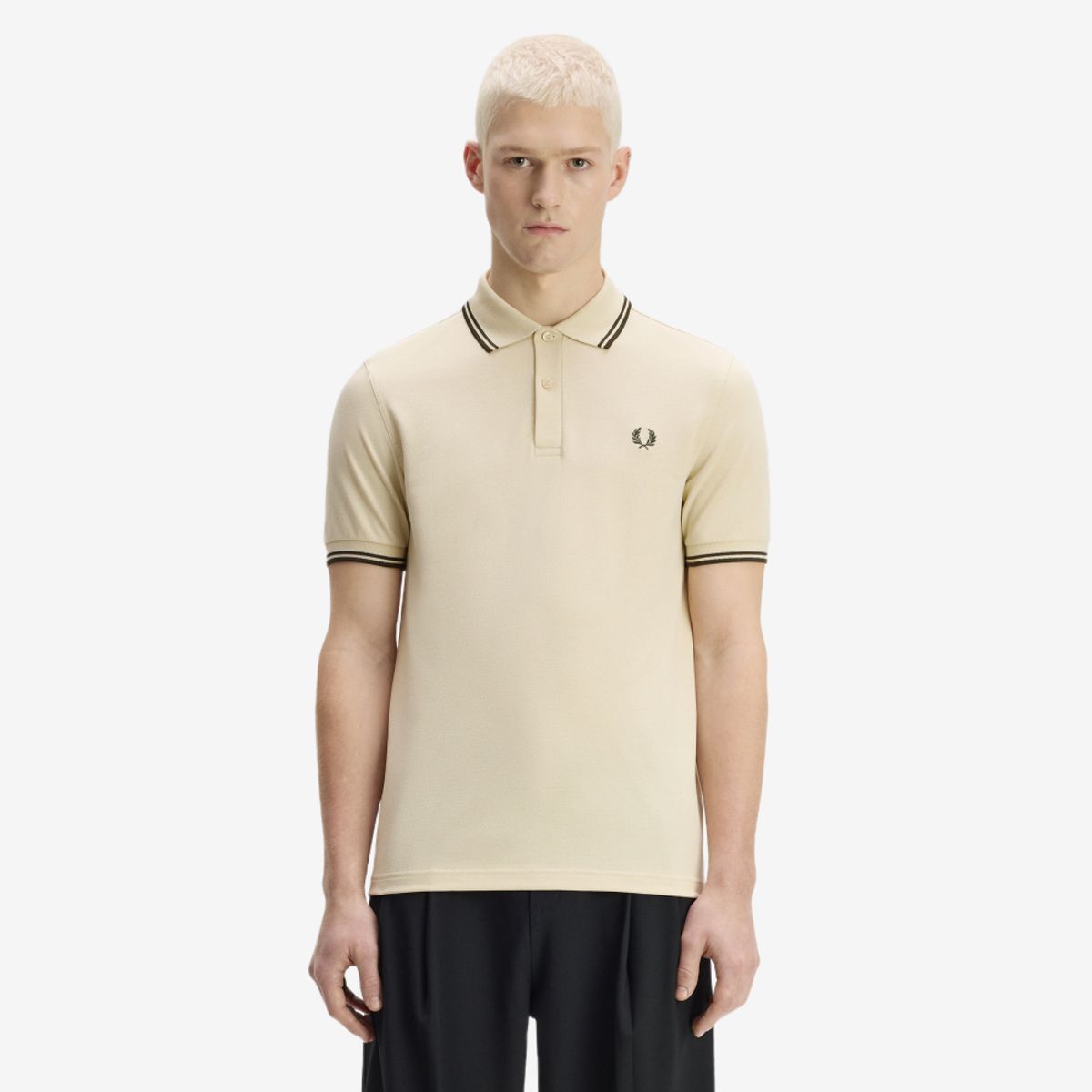 프레드페리(FRED PERRY) [M3600] 트윈 팁 프레드페리 셔츠 - 오트밀/나이트그린 AFPM2G33600-X64
