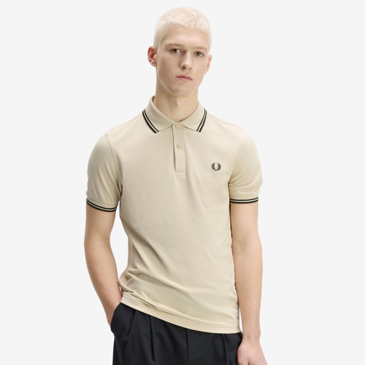 프레드페리(FRED PERRY) [M3600] 트윈 팁 프레드페리 셔츠 - 오트밀/나이트그린 AFPM2G33600-X64