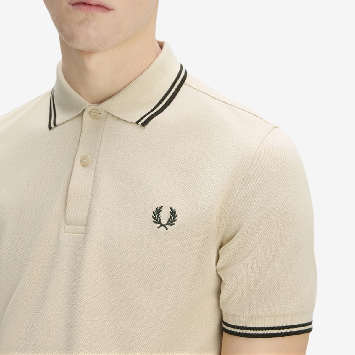 프레드페리(FRED PERRY) [M3600] 트윈 팁 프레드페리 셔츠 - 오트밀/나이트그린 AFPM2G33600-X64