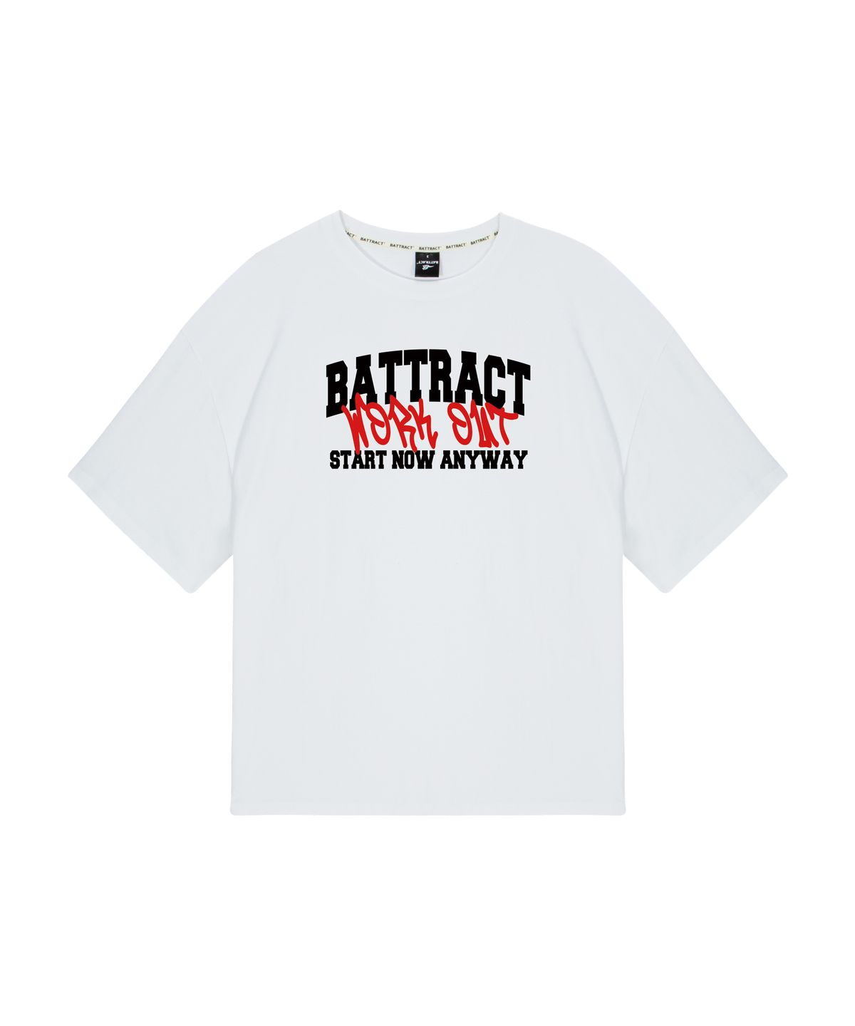 베트랙트(BATTRACT) 워크아웃 그래피티 오버핏 반팔티 [WHITE]