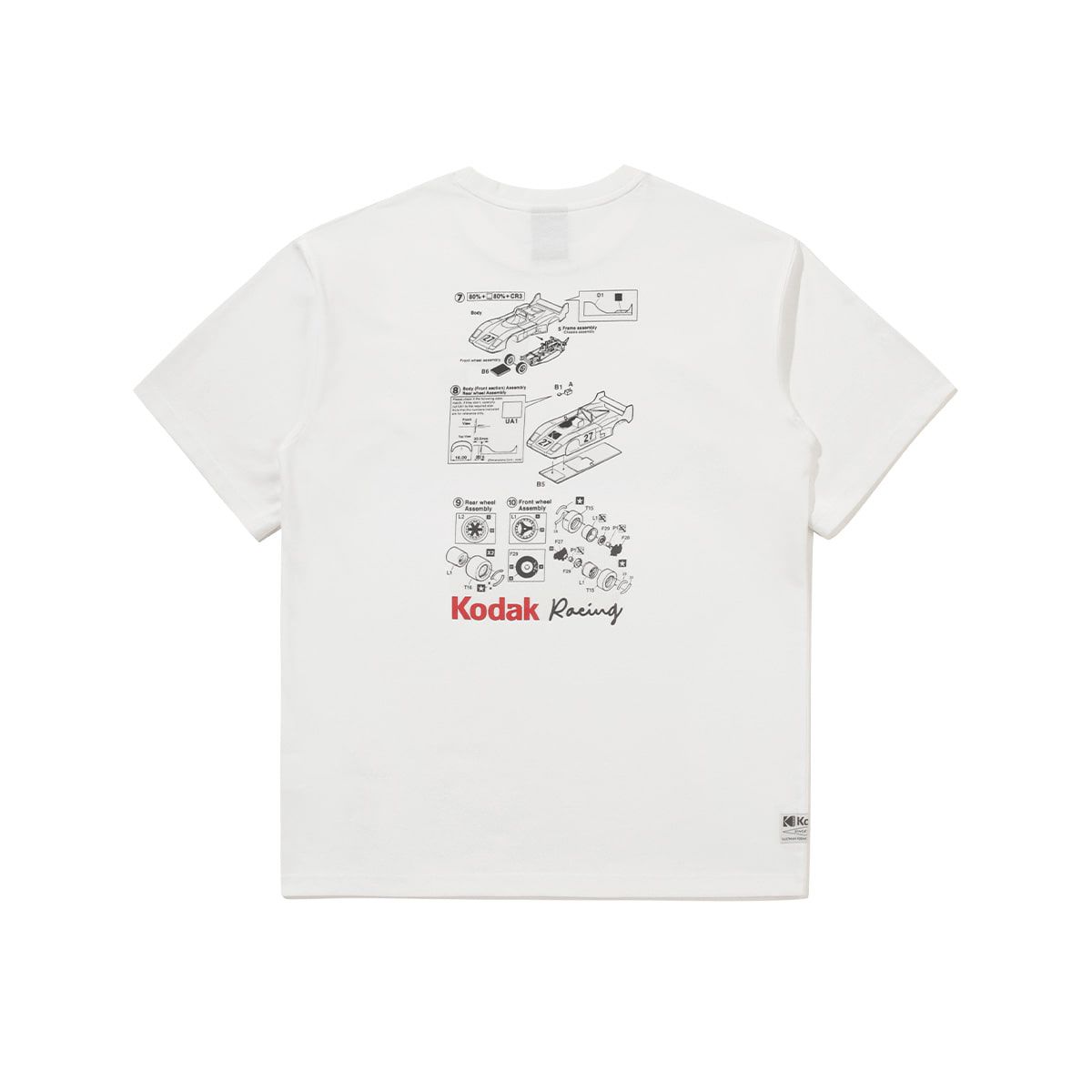 코닥(KODAK) 레이싱 엔지니어링 반팔 티셔츠 WHITE