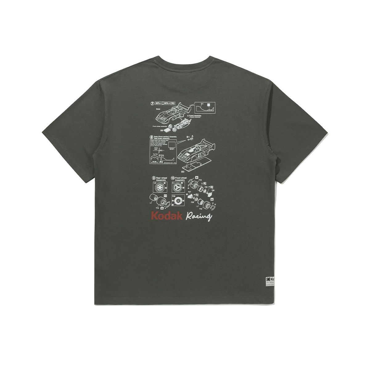 코닥(KODAK) 레이싱 엔지니어링 반팔 티셔츠 CHARCOAL