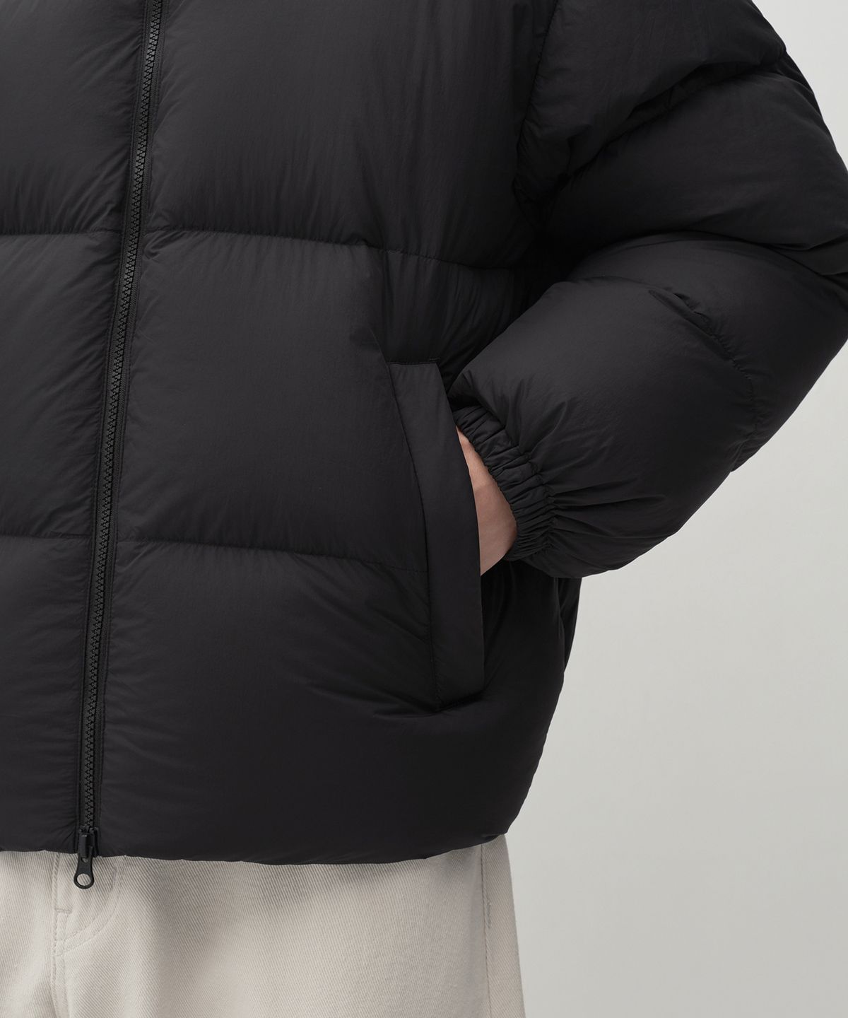 무신사 스탠다드(MUSINSA STANDARD) 머스코비 다운 숏 패딩 재킷 [블랙]
