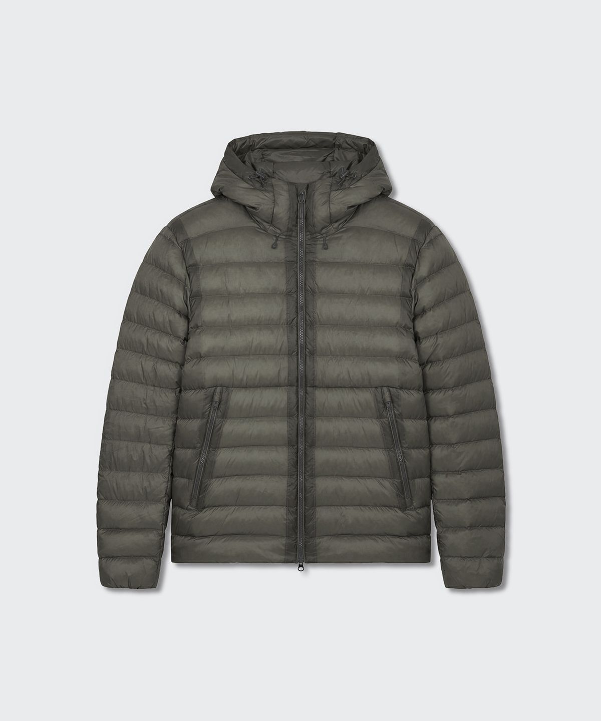 무신사 스탠다드(MUSINSA STANDARD) [시티 레저] 시어 후디드 라이트 다운 재킷 [그레이]