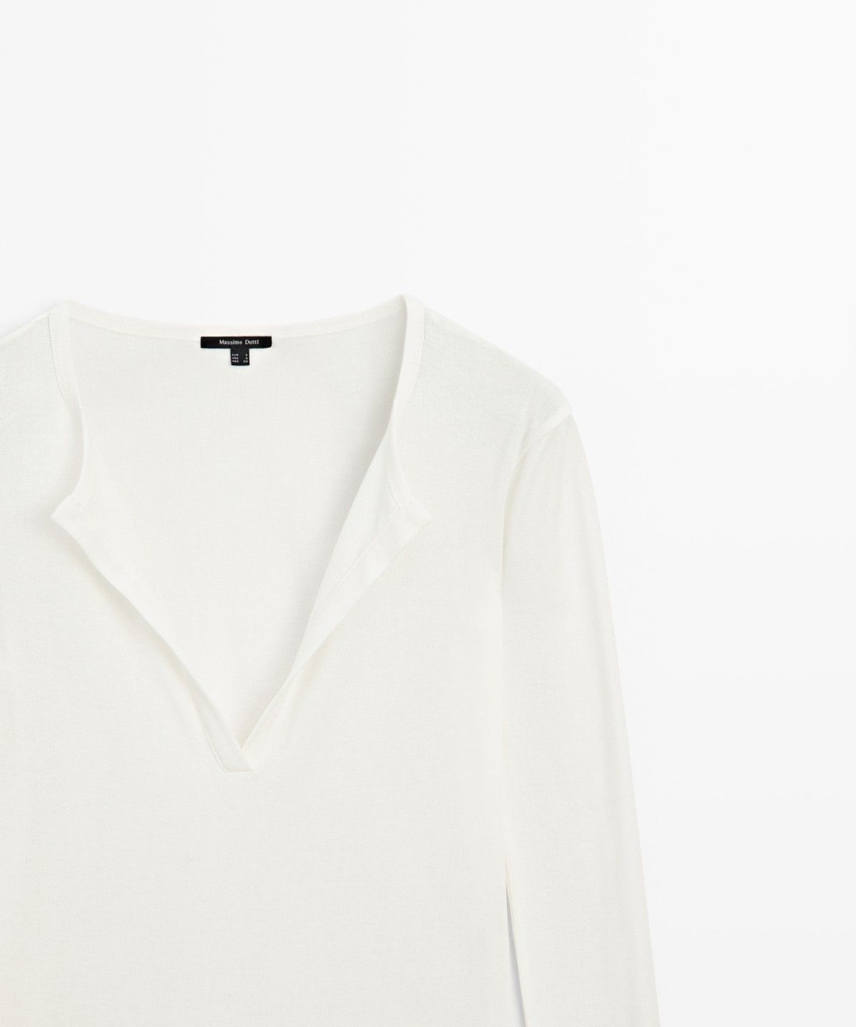 마시모두띠(MASSIMO DUTTI) 100% 코튼 브이넥 티셔츠
