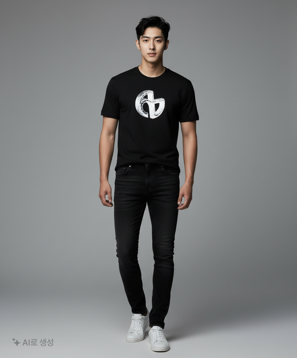 노매뉴얼(NOMANUAL) METAL SYMBOL LOGO T-SHIRT - BLACK L