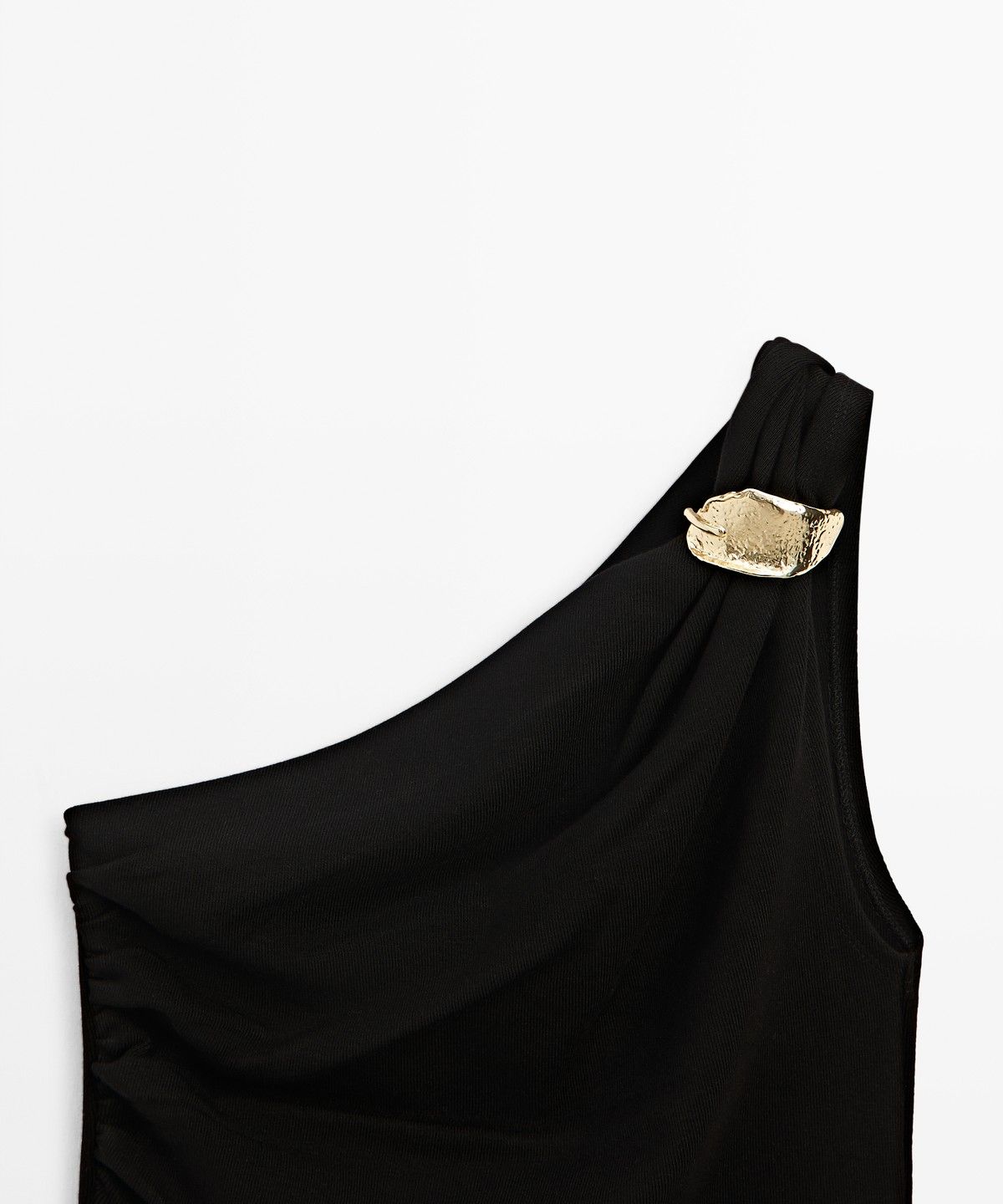 마시모두띠(MASSIMO DUTTI) 메탈릭 디테일 언밸런스 탑