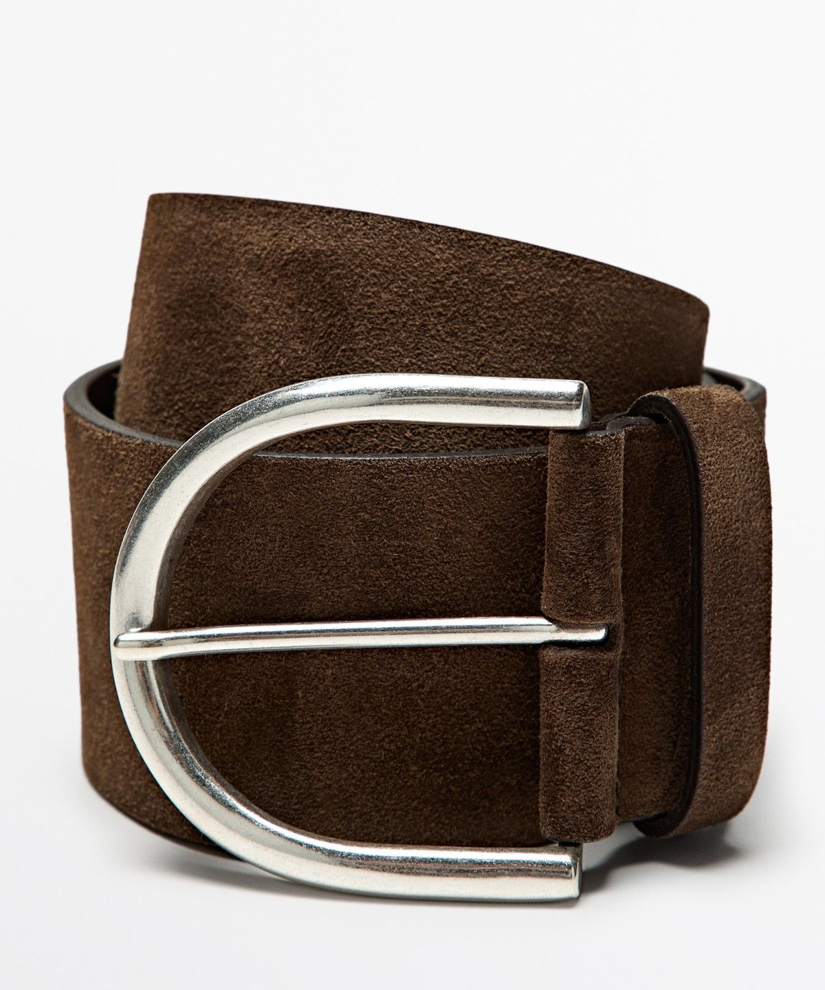 마시모두띠(MASSIMO DUTTI) 스플릿 스웨이드 가죽 메탈 버클 벨트