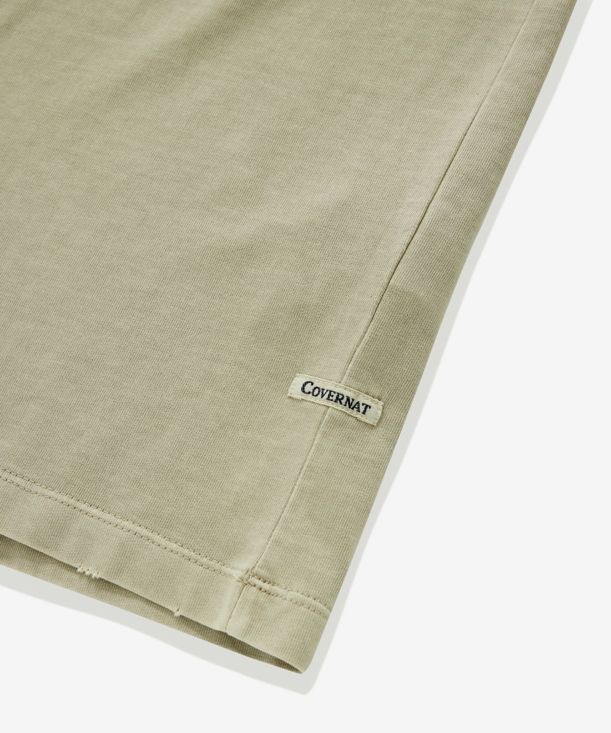 커버낫(COVERNAT) 피그먼트 C 로고 티셔츠 베이지