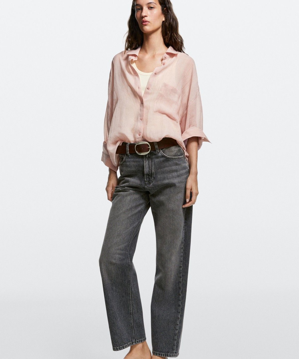 마시모두띠(MASSIMO DUTTI) 하이라이즈 스트레이트 핏 진