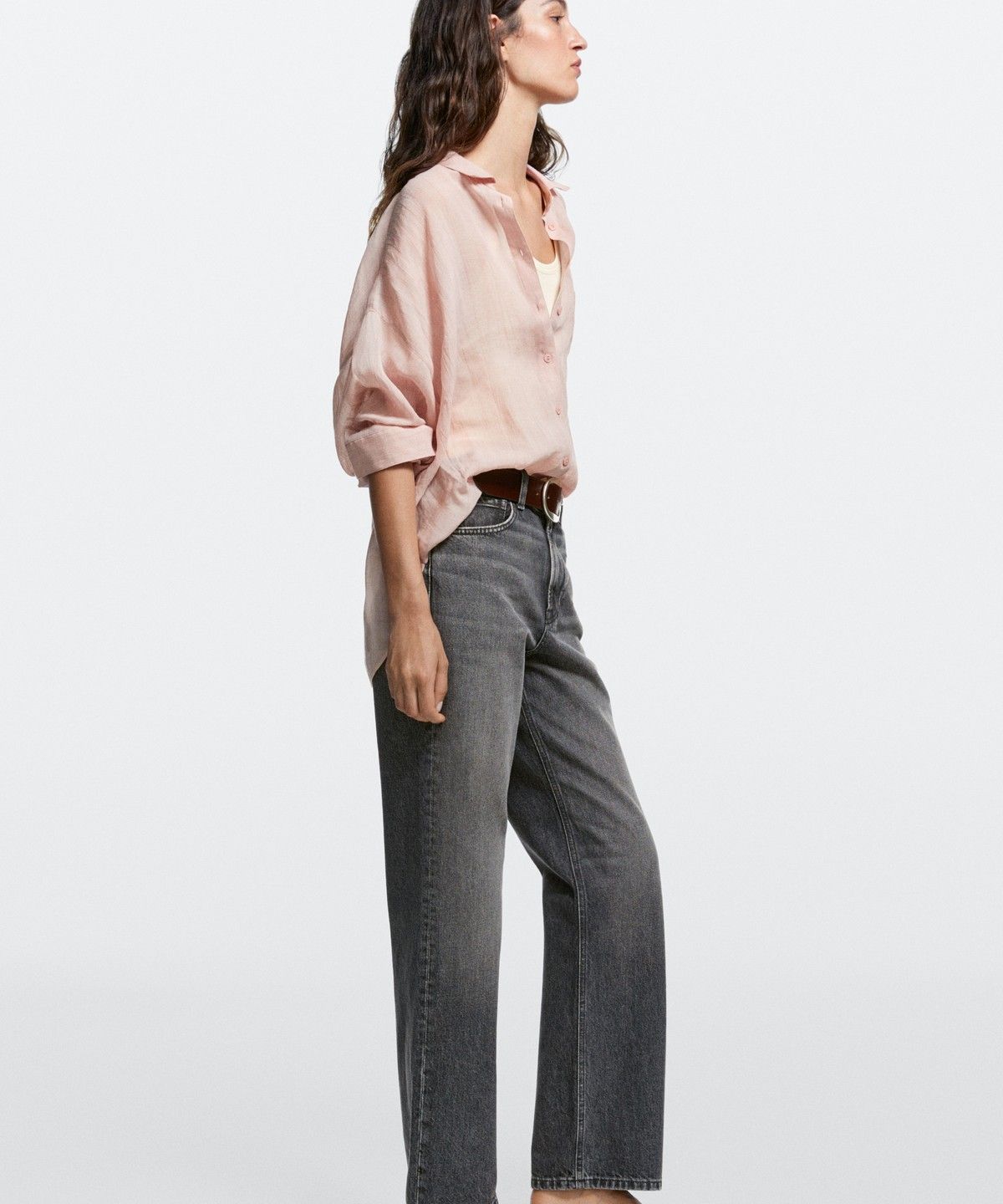 마시모두띠(MASSIMO DUTTI) 하이라이즈 스트레이트 핏 진