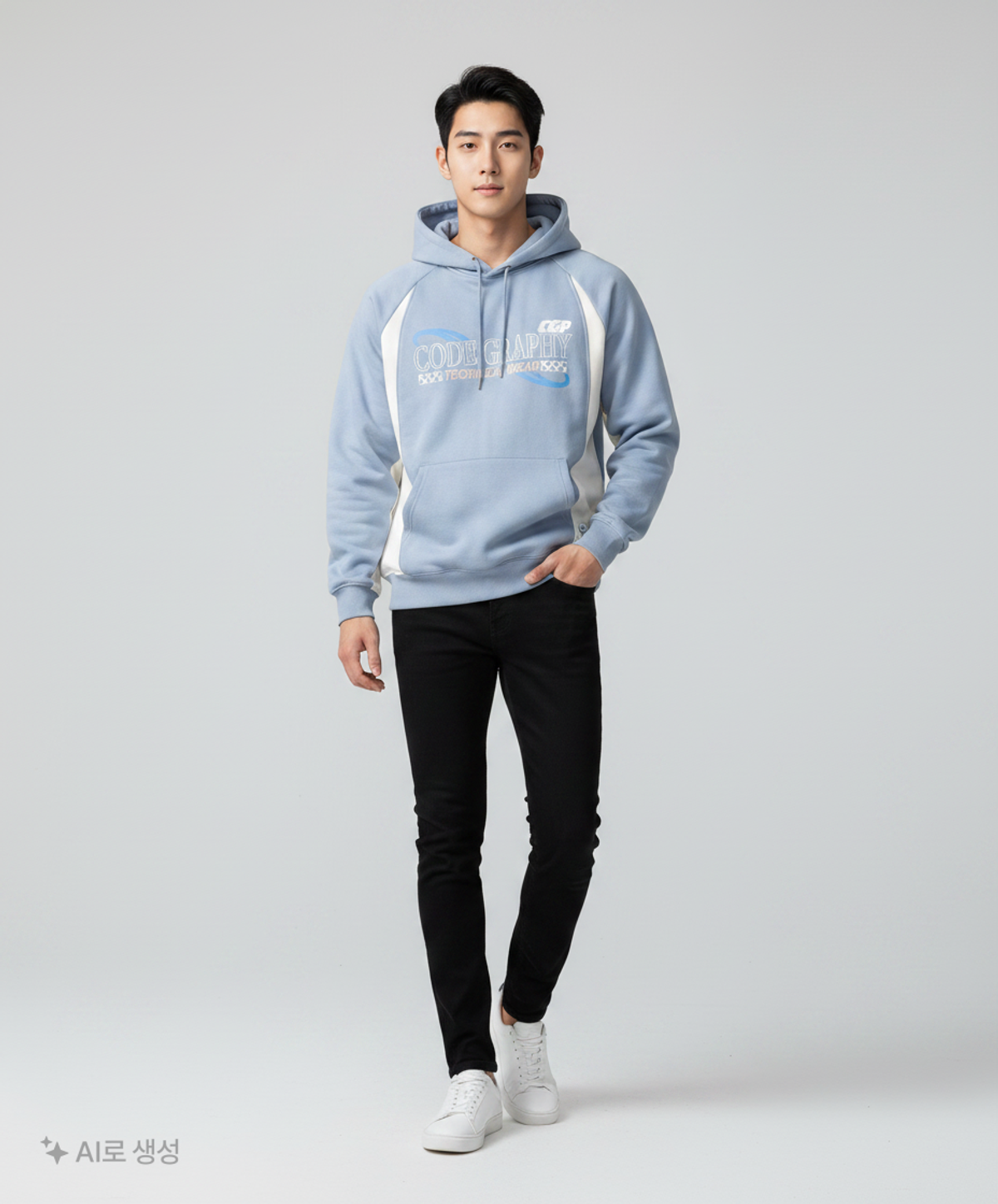코드그라피(CGP) 레이싱 배색 스냅 후디_4color L