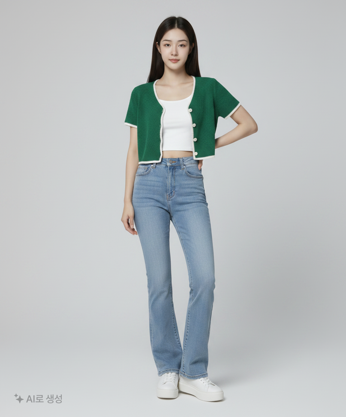 미쏘(MIXXO) 라운드넥 배색 반팔 가디건 MIWCKC714T S