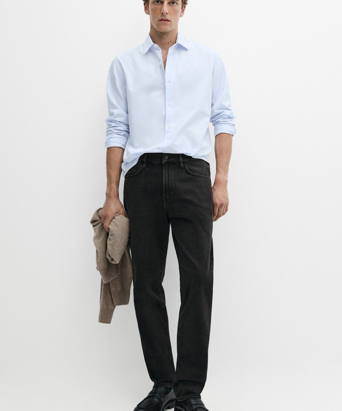 마시모두띠(MASSIMO DUTTI) 레귤러 핏 100% 코튼 셔츠