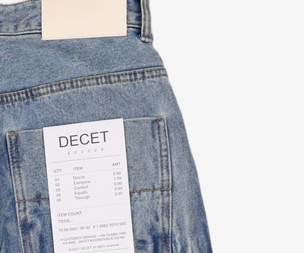 데케트(DECET) Mid Rise Wide Jeans DCPT027BlueCenter 30